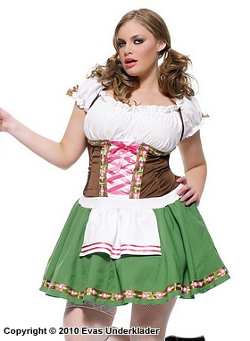 Oktoberfest-Bedienung, Dirndlkleid, Schnürung, Schürze, Plus Size